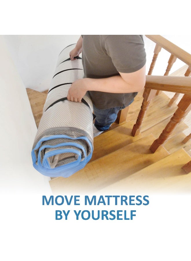 Storage Logic Queen/Full/Full-XL Foam Mattress Vacuum Bag with Blue Zipper, Mattress Storage Bag - Image 5